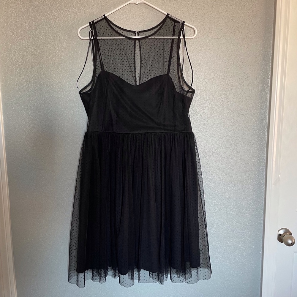 Size 10 Lauren Conrad Black Dress with Spaghetti Strap and Shell